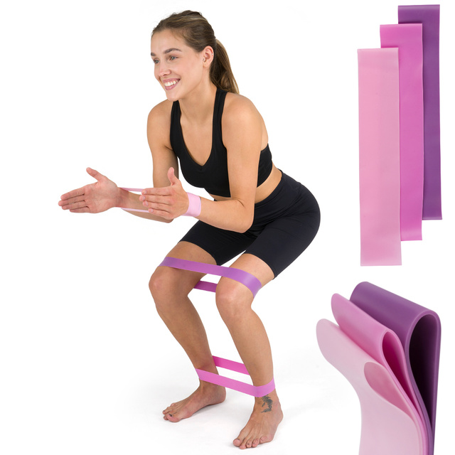 Set de 3 bandas de resistencia Soxo rosa para ejercicio 