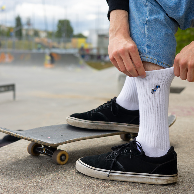 Calcetines blancos de hombre SOXO con bordado - 5 pares