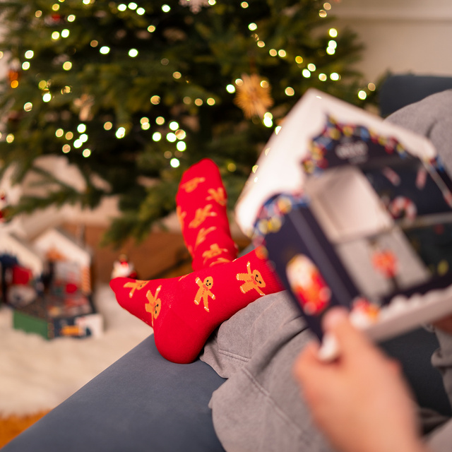 Set 4x Calcetines coloridos para hombre SOXO GOOD STUFF Calcetines de algodón de regalo de feliz Navidad