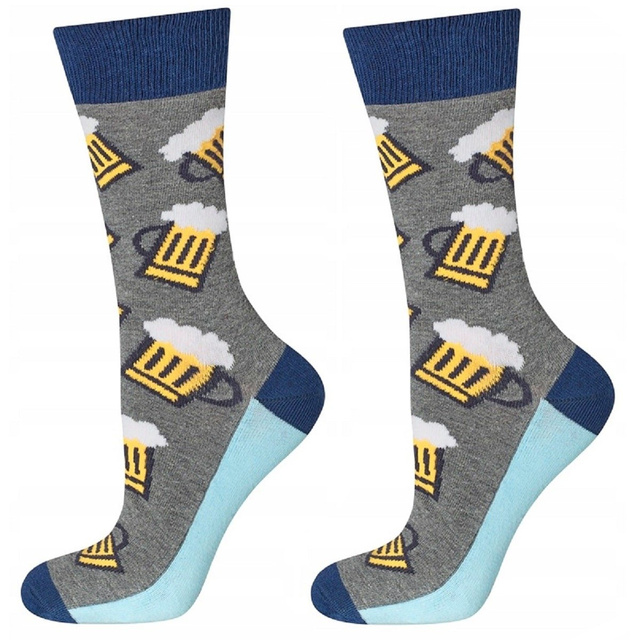 Juego de 6 calcetines coloridos SOXO GOOD STUFF para hombre en una caja de pizza