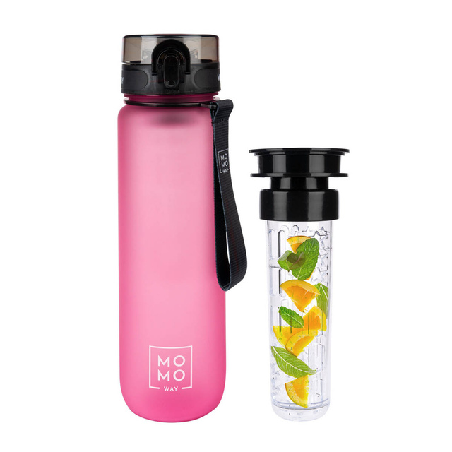 MOMO WAY Botella de agua rosa oscuro | ideal para viajes | BPA free | Tritan