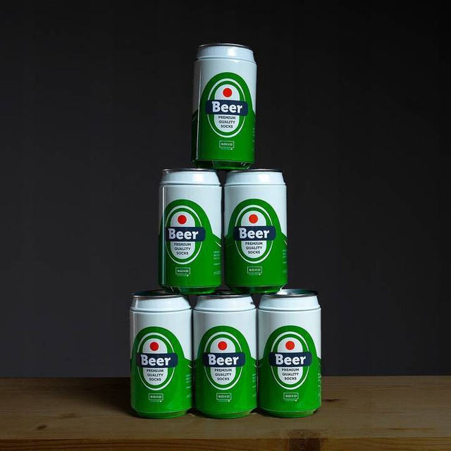 Calcetines coloridos SOXO GOOD STUFF para hombre, divertida cerveza enlatada
