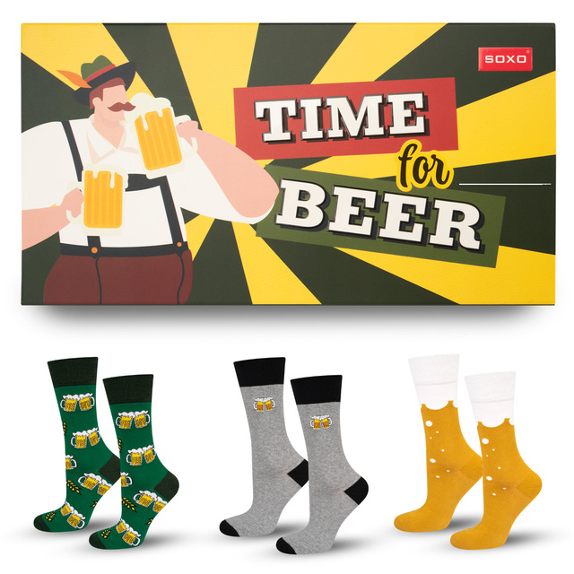 Calcetines de hombre SOXO de color cerveza - 3 pares 