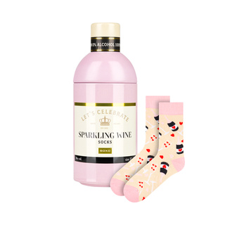 SOXO GOOD STUFF calcetines de mujer graciosos Sparkling Wine en una botella de regalo