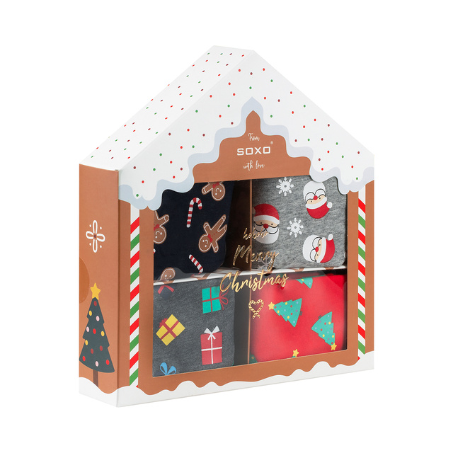 Conjunto de 4 calzoncillos tipo bóxer de Navidad para hombre para Navidad, la idea de regalo perfecta