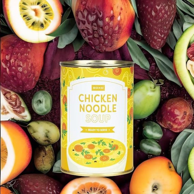 Calcetines Mujer | Sopa de pollo SOXO GOOD STUFF para hombre en calcetines de lata como regalo para ella | para el unisexo