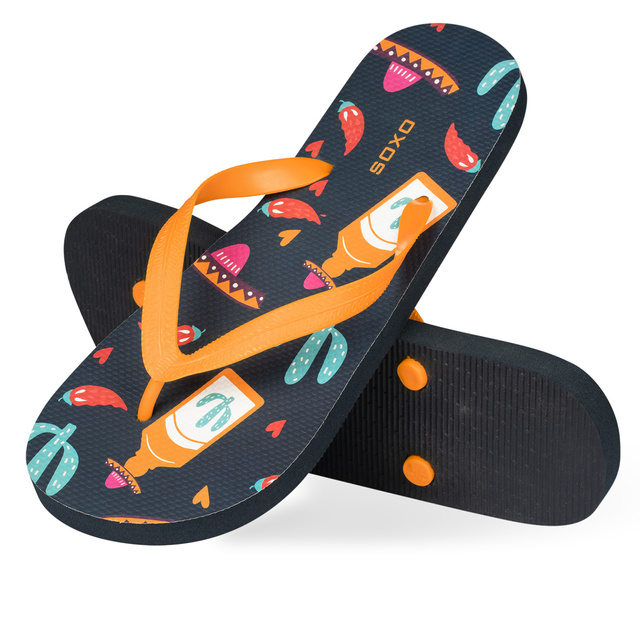 Chanclas de playa para mujer y hombre.SOXO | Feliz Teqila y México | Perfecto para unas vacaciones en la playa y una piscina
