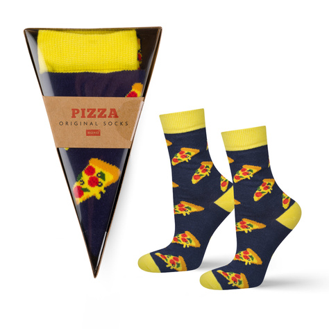 Coloridos calcetines SOXO para hombre y mujer con pizza en una caja | regalo para un hombre | regalo para mujer