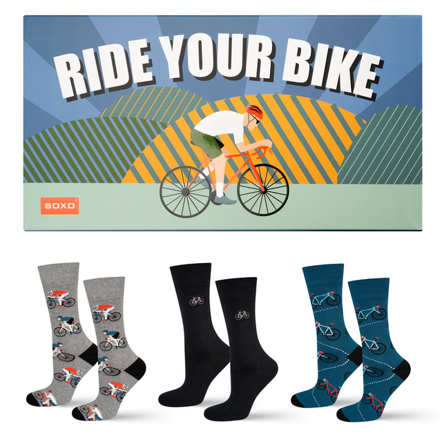 Calcetines de colores para hombre SOXO bicycle - 3 pares 