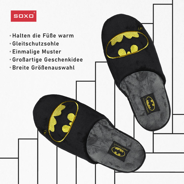 Set de 1x calcetines de colores SOXO Batman para hombre y 1x zapatillas Batman para hombre 