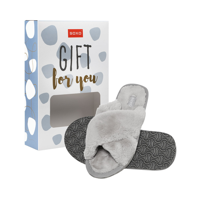 Zapatillas SOXO para mujer color gris peludo