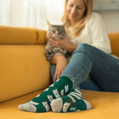 Calcetines de gato en lata para hombre SOXO 