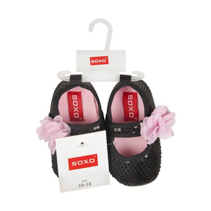 Pantuflas bailarinas bebé SOXO con lazo rosa