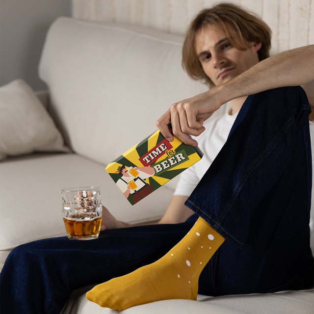 Calcetines de hombre SOXO de color cerveza - 3 pares 