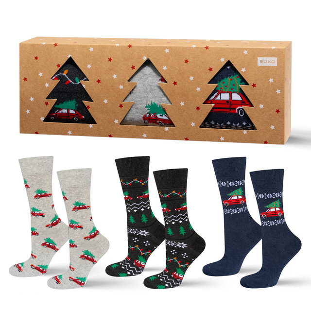 Calcetines navideños para hombre SOXO Pequeño - 3 Pares