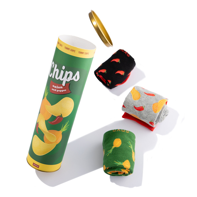 Lote de 3x SOXO calcetines de hombre chips en tubo