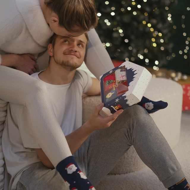 Juego de 4 calcetines de mujer Soxo | Casa de Navidad | regalo para ella | Navidad | coloridos calcetines alegres
