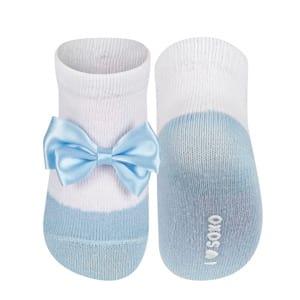 Calcetines bebé azul SOXO bailarinas con lazo