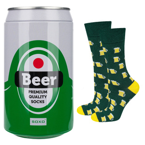 Calcetines coloridos SOXO GOOD STUFF para hombre, divertida cerveza enlatada