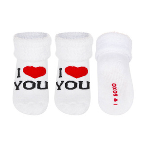 Calcetines de bebé SOXO blancos con inscripciones