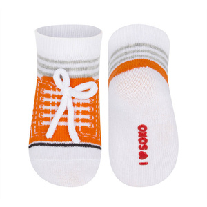 Calcetines de bebé SOXO naranja, zapatillas deportivas con inscripciones