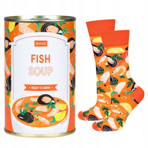 Calcetines de hombre | Sopa de pescado SOXO GOOD STUFF para mujer en lata | colorido | como regalo para Él | para ella