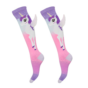 Calcetines de rodilla de mujer SOXO unicornio con alas