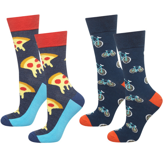 2x Calcetines coloridos SOXO GOOD STUFF para hombre regalo divertido Pizza