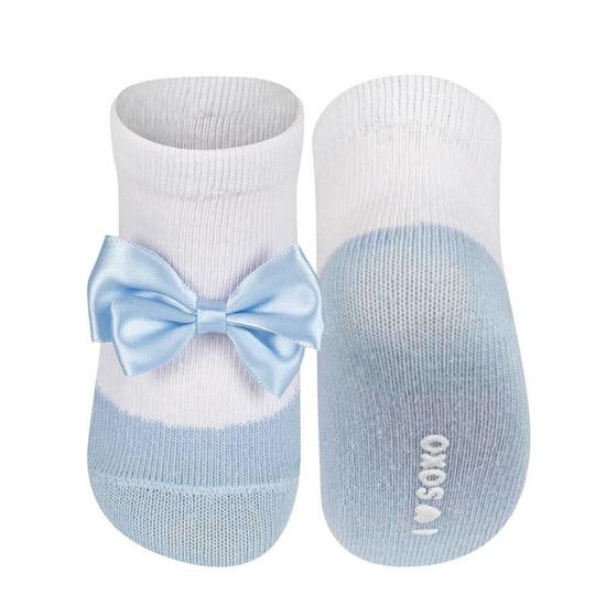 Calcetines bebé azul SOXO bailarinas con lazo