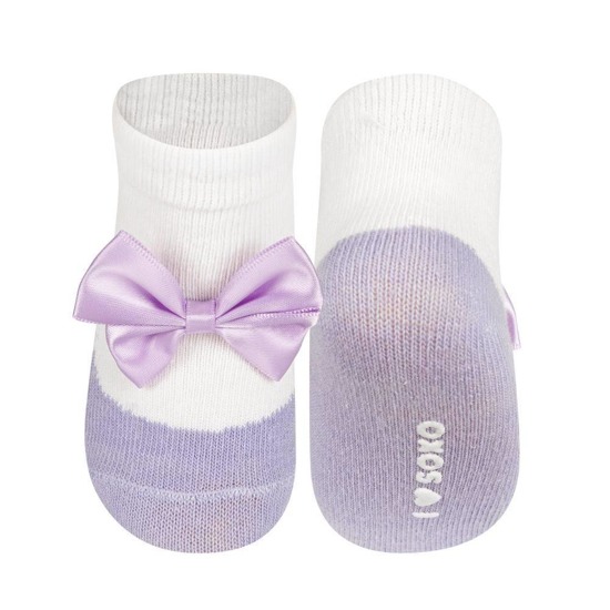 Calcetines bebé violeta SOXO bailarinas con lazo