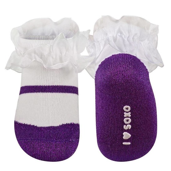 Calcetines bebé violeta SOXO bailarinas con volante