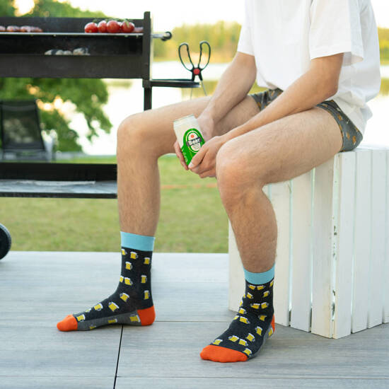 Calcetines coloridos SOXO GOOD STUFF para hombre, divertida cerveza enlatada