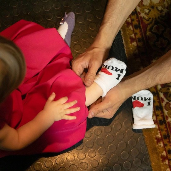 Calcetines de bebé SOXO blancos con inscripciones