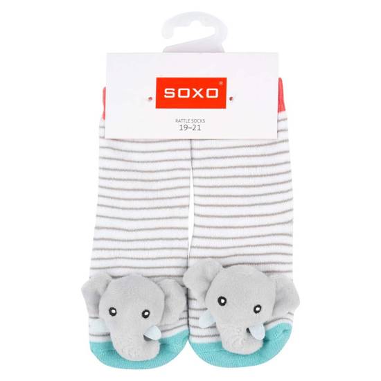 Calcetines de bebé SOXO de colores con un sonajero de ABS