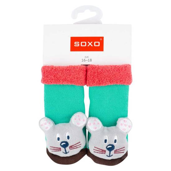 Calcetines de bebé SOXO de colores con un sonajero de ABS