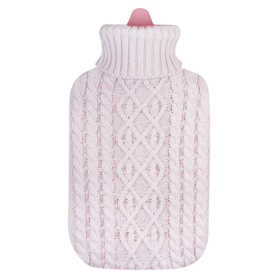 Calentador de botellas de agua caliente rosa SOXO con un suéter
