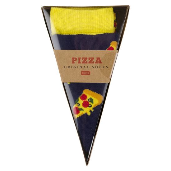 Coloridos calcetines SOXO para hombre y mujer con pizza en una caja | regalo para un hombre | regalo para mujer