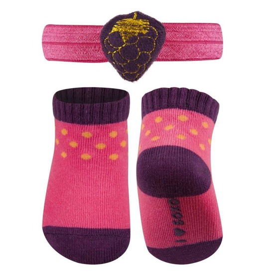 Conjunto de calcetines de bebé SOXO rosa con diadema