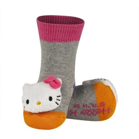 HOLA KITTY con calcetines de color naranja de trinquete / gris / rosa