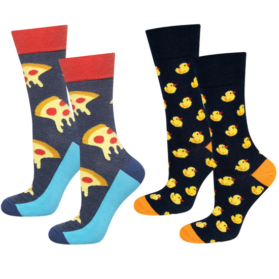 Juego de 2 calcetines coloridos SOXO GOOD STUFF para hombre regalo divertido Pizza