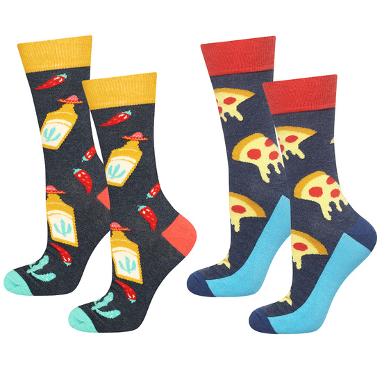 Juego de 2 calcetines coloridos para hombre SOXO GOOD STUFF regalo divertido Pizza