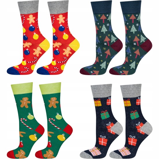 Juego de 4 calcetines coloridos SOXO GOOD STUFF para hombre, un regalo de Navidad