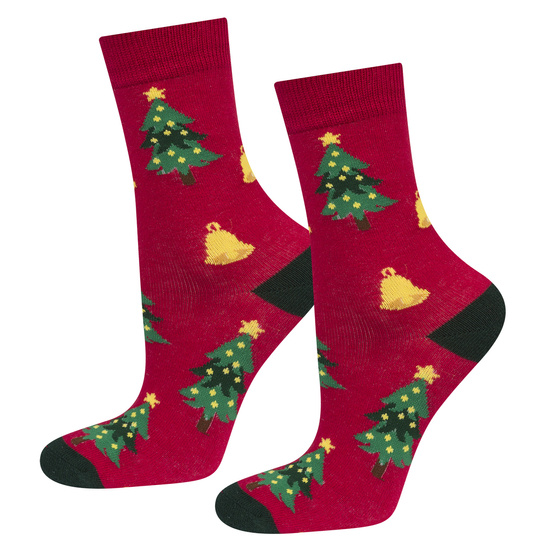 Juego de 4 calcetines de mujer Soxo | Casa de Navidad | regalo para ella | Navidad | coloridos calcetines alegres