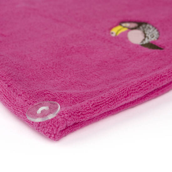 MOMO WAY Turbante de baño rosa | toalla tucan