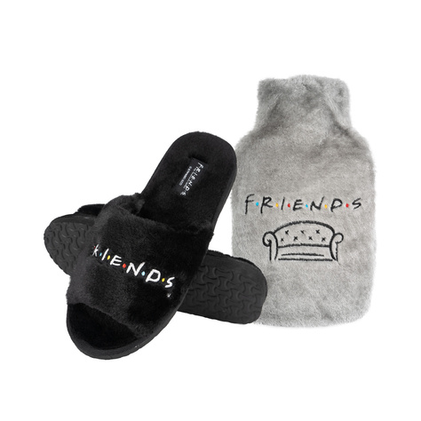 Pantuflas de mujer y bolsa de agua caliente FRIENDS | idea de regalo para ella