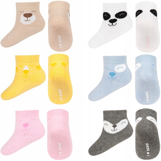 SOXO calcetines para bebés con oso-cara con ABS