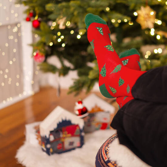 Set 4x Calcetines coloridos para hombre SOXO GOOD STUFF Calcetines de algodón de regalo de feliz Navidad