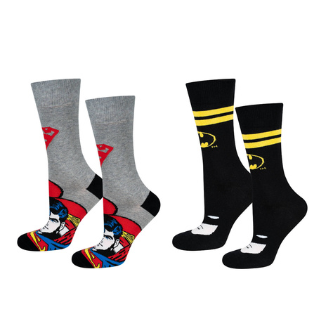 Set de 2 calcetines coloridos SOXO GOOD STUFF para hombre Batman Superman DC Comics