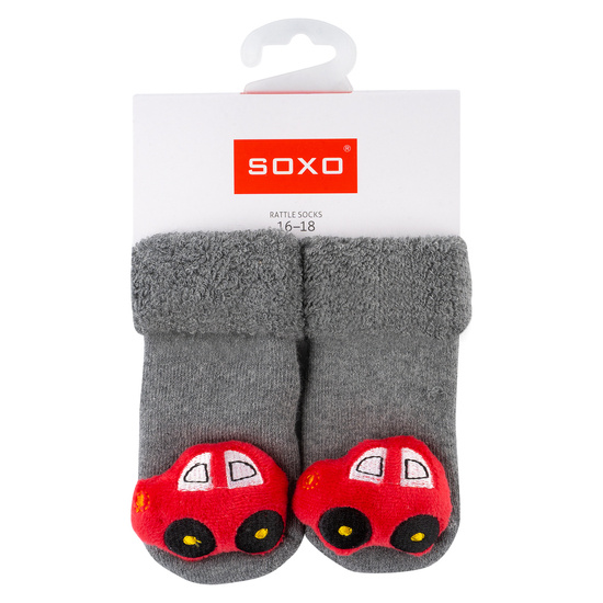 Set de 2 calcetines de colores para bebé SOXO con sonajero