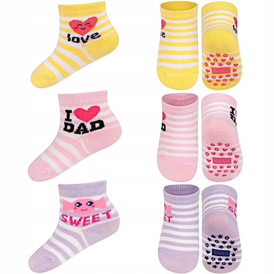 Set de 3 calcetines SOXO Baby con inscripciones